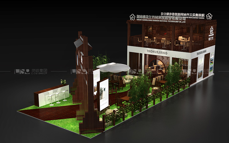 桃花江-地材展臺設(shè)計搭建案例