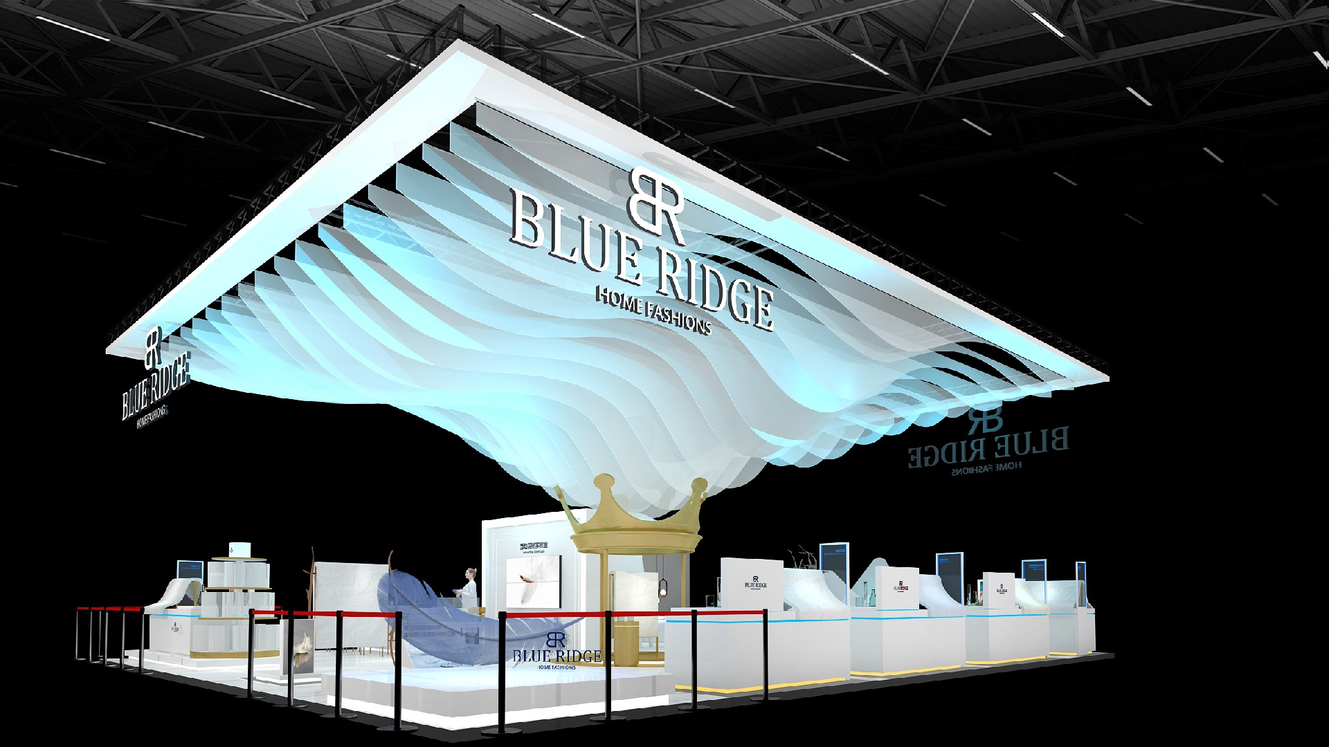 藍(lán)嶺家紡-上海展會展會展臺設(shè)計搭建案例